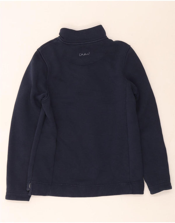 Besætningstøj Dame Button Neck Sweatshirt Jumper UK 12 Medium Navy Blue