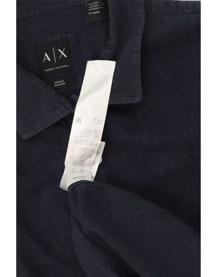 Armani Exchange herreskjorte XL marineblå bomuld