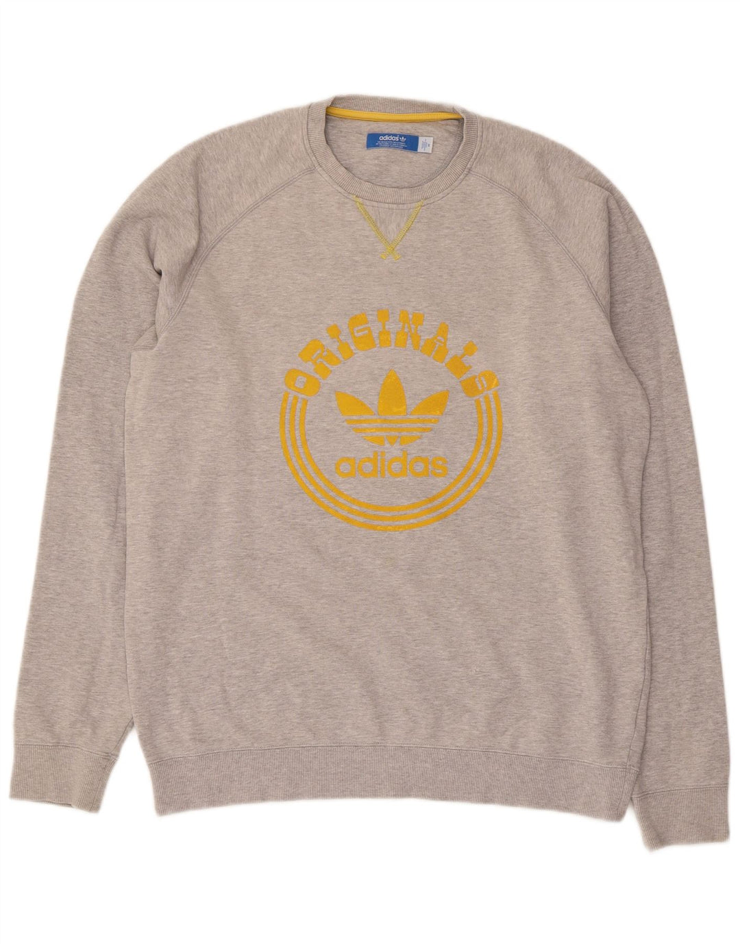 ADIDAS grafisk sweatshirt til mænd mellem grå bomuld