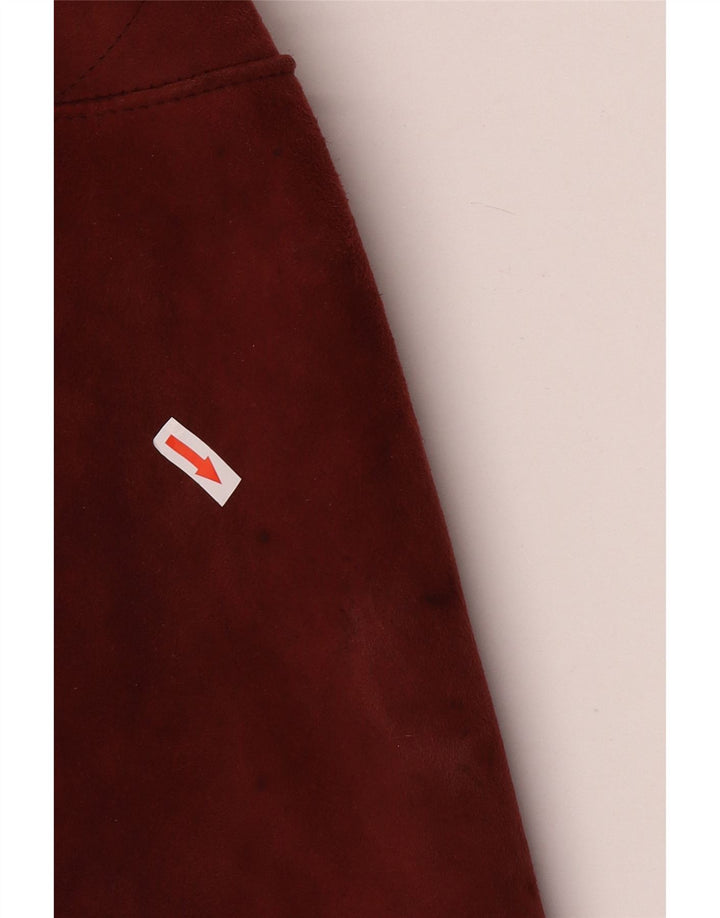 Vintage Dame Shearling Jacket IT 42 Medium Burgundy Shearling