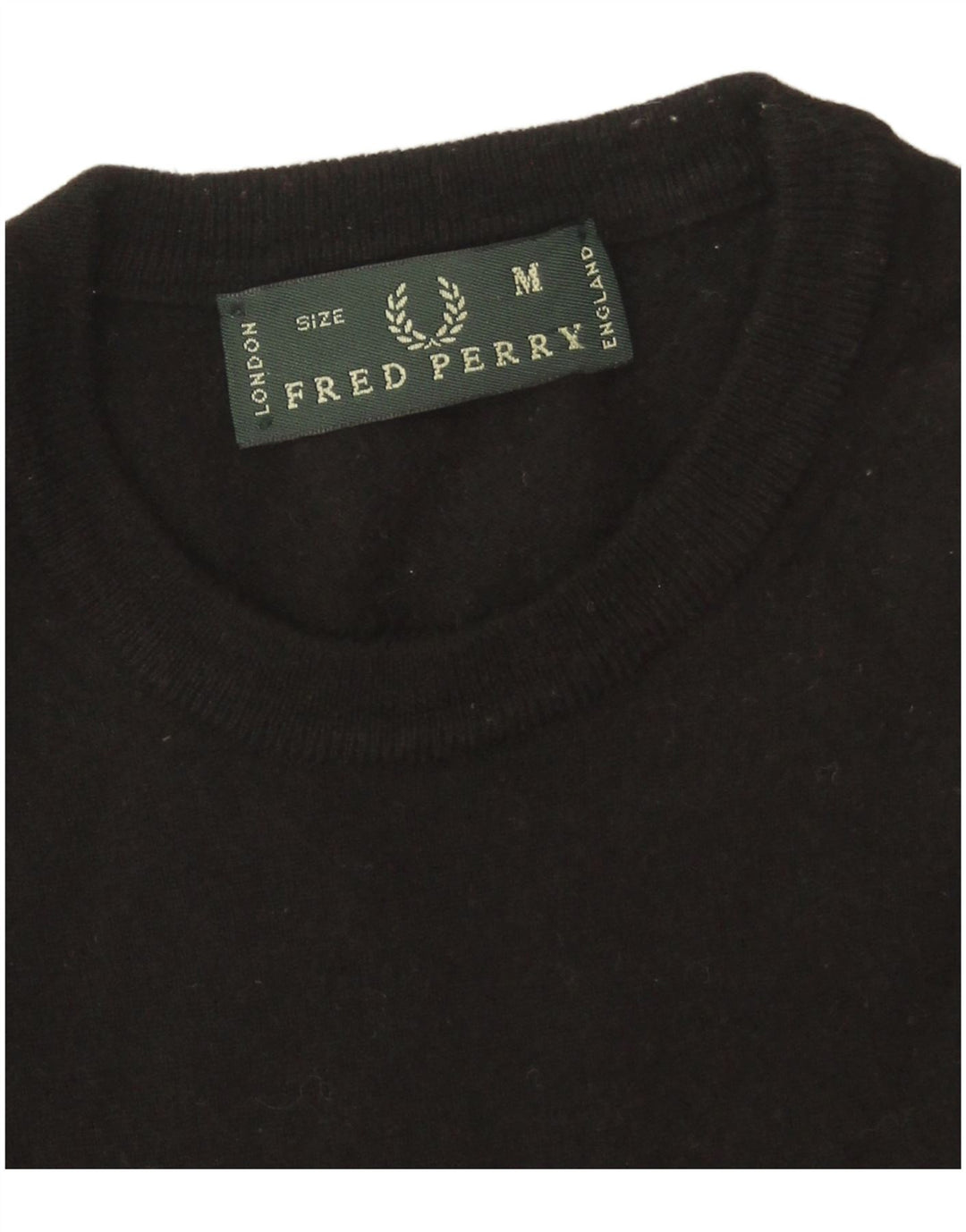Fred Perry Dame Jumper Sweater UK 14 Medium Sort Uld