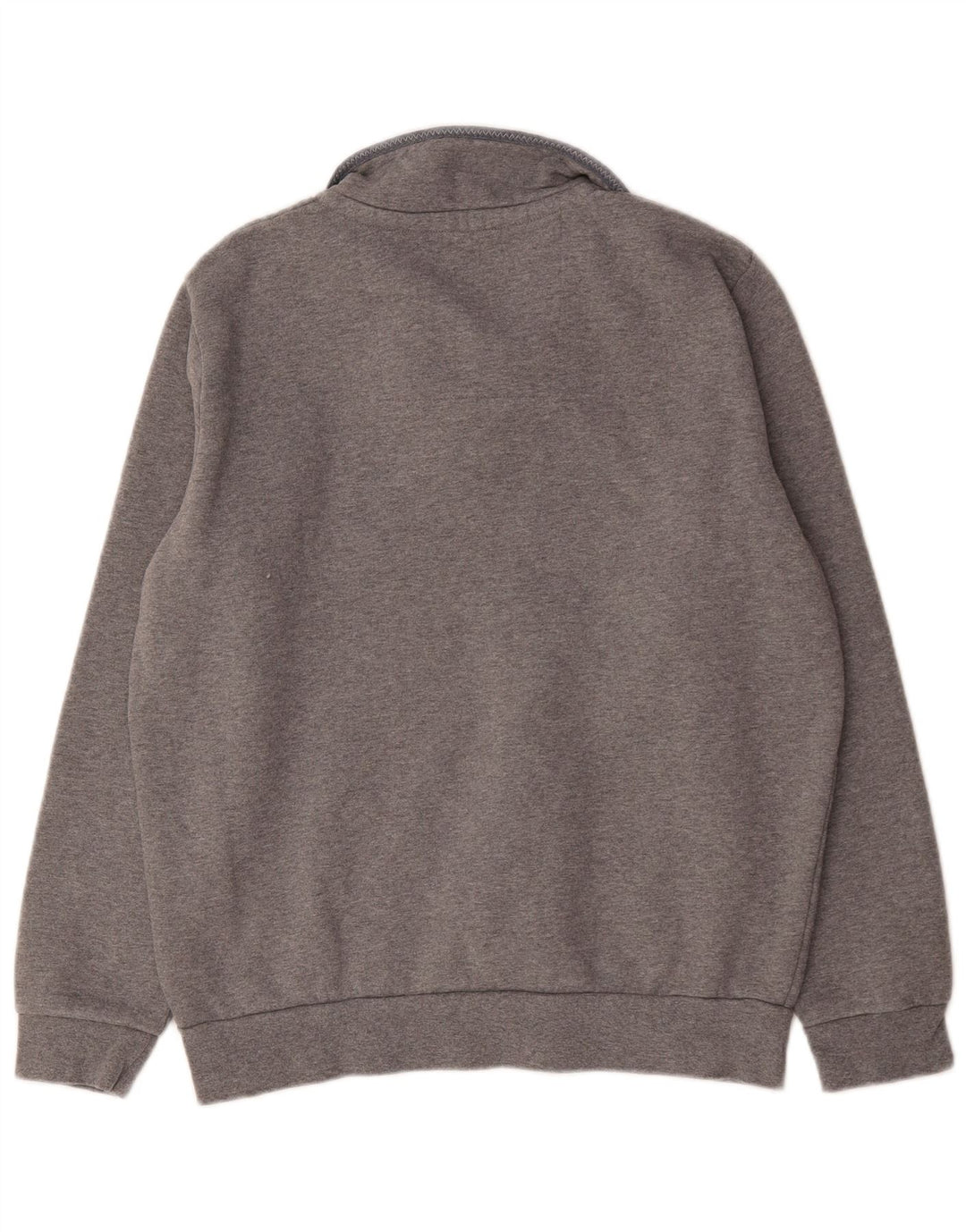 Besætningstøj Herre Zip Neck Sweatshirt Jumper Stor Grå Bomuld