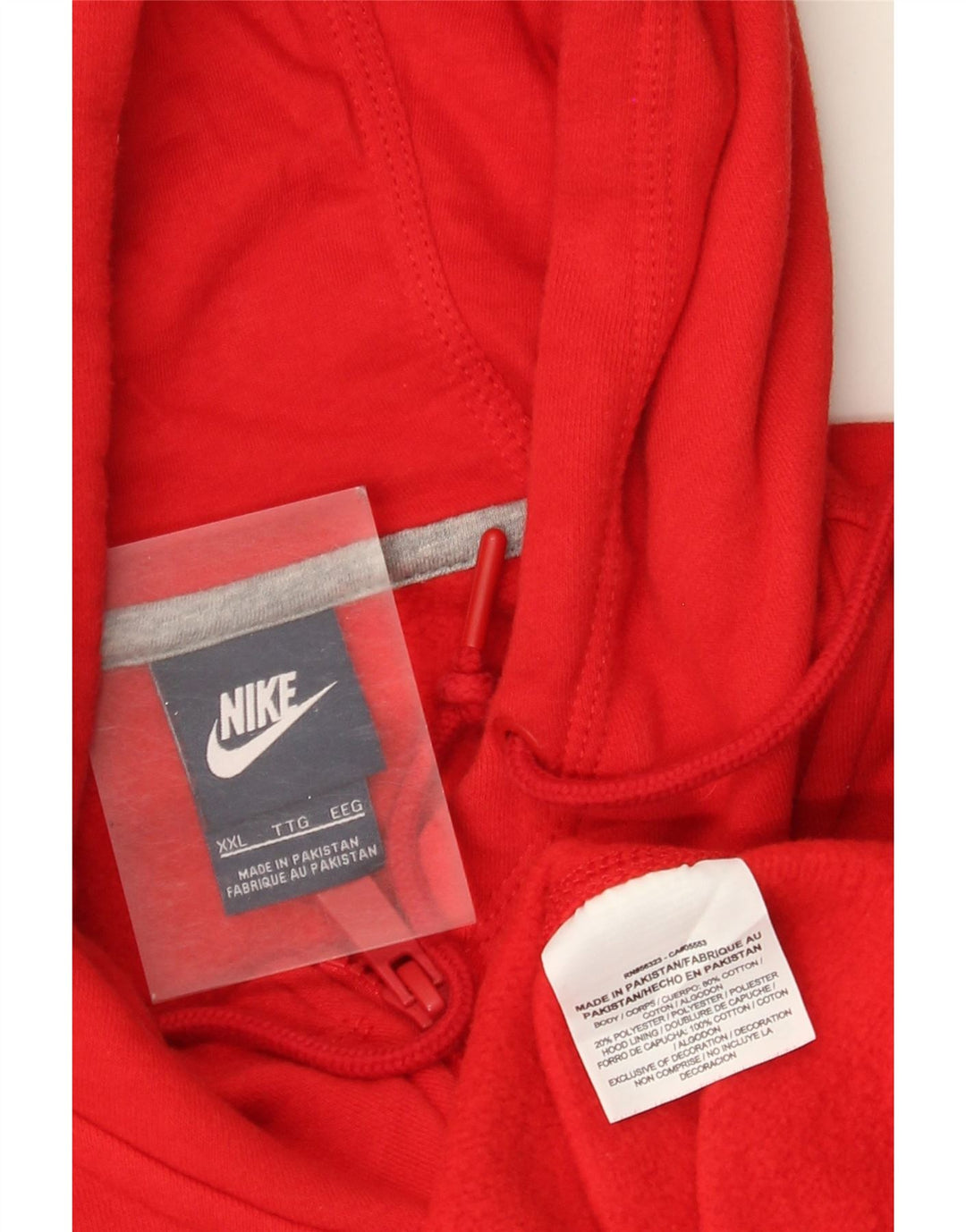Nike hættetrøje med lynlås til mænd 2XL rød bomuld
