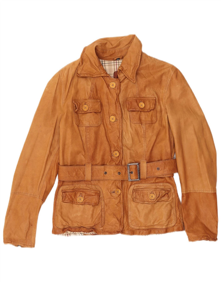 Vintage læderjakke til kvinder IT 46 Stor brunt læder