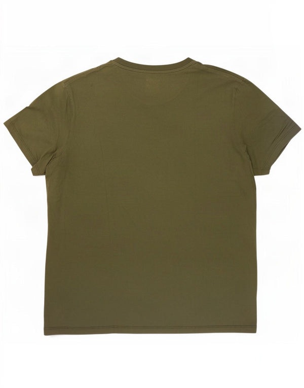 Blauer Herre Grafisk T-Shirt Top 2XL Grøn Bomuld
