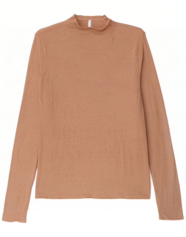 Zara Dame Bluse Top UK 14 Medium Beige Viscose