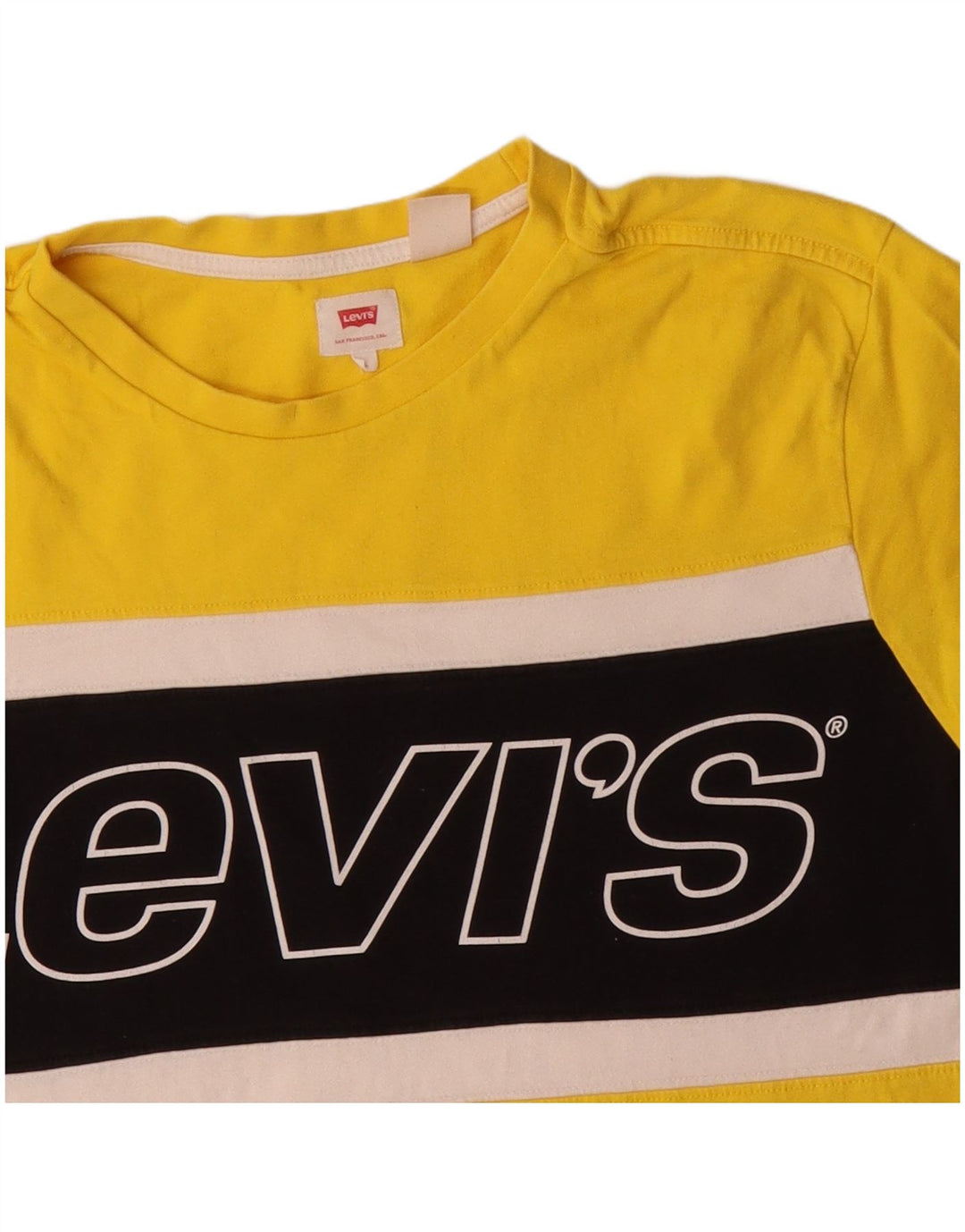 Levi's Herre grafisk T-shirt Top Stor gul Colourblock Bomuld