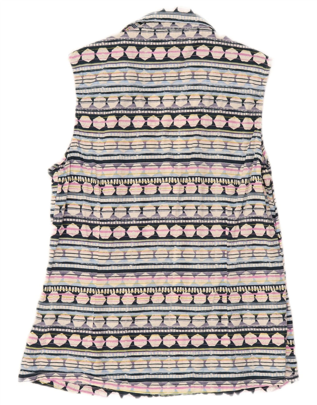 Weird Fish Dame Shirt Bluse UK 12 Medium Multicolored Geometric