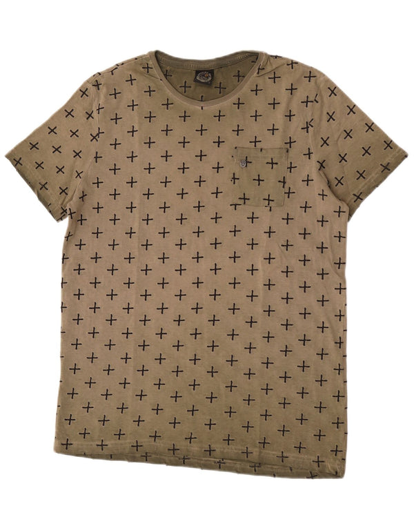 Scorpion Bay Herre abstrakt mønster T-shirt Top Medium Khaki Bomuld