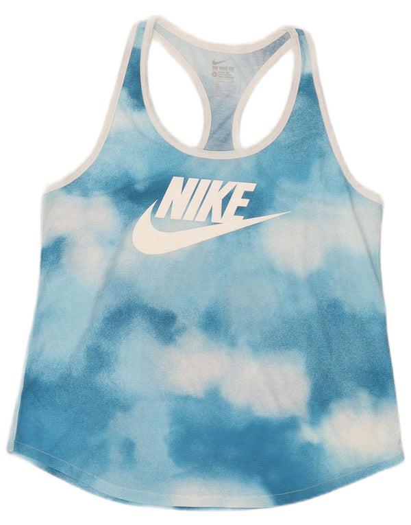 Nike Dame Athletic Cut Grafisk Vest Top UK 18 XL Blue Tie Dye