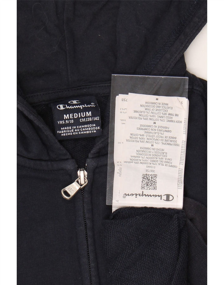 CHAMPION Drenge grafisk hættetrøje med lynlås 9-10 år Medium Marineblå