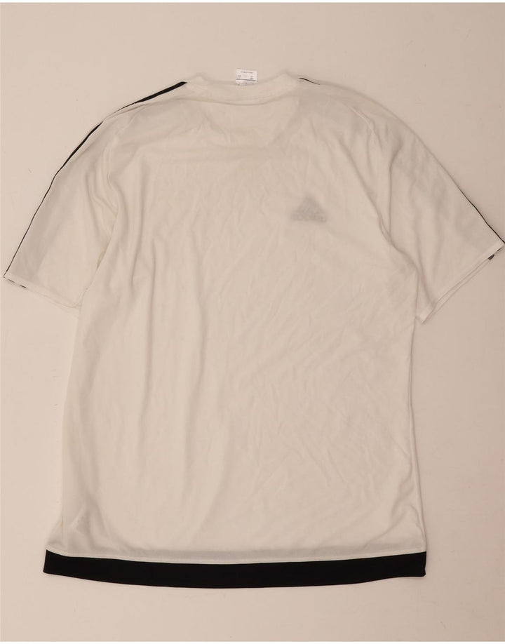 Adidas Herre Climalite T-Shirt Top Stor Hvid Colourblock Polyester
