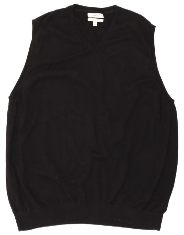 Marks & Spencer Herrevest Tank Top 4XL Sort Bomuld