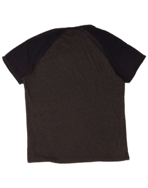 French Connection Mens T-Shirt Top Medium Grey Colourblock Cotton