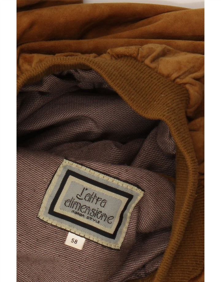 Vintage herre ruskind bomberjakke IT 58 4XL Brun