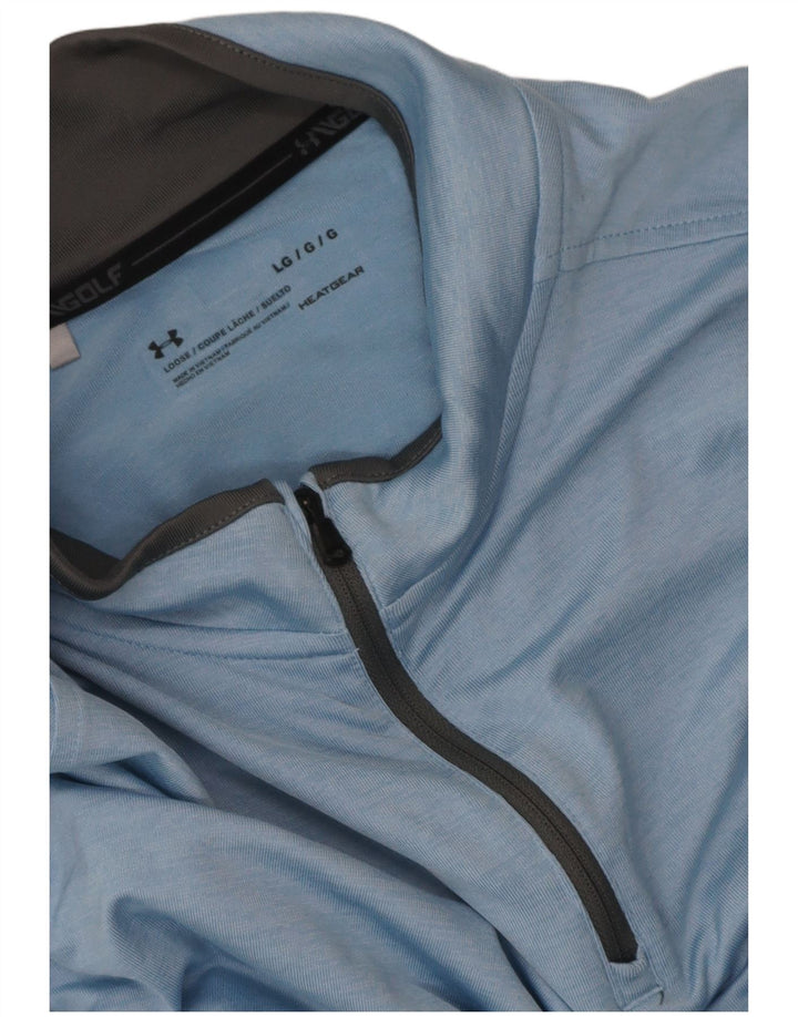 Under Armour Herre Heat Gear Pullover Træningsdragt Top Large Blue Flecked