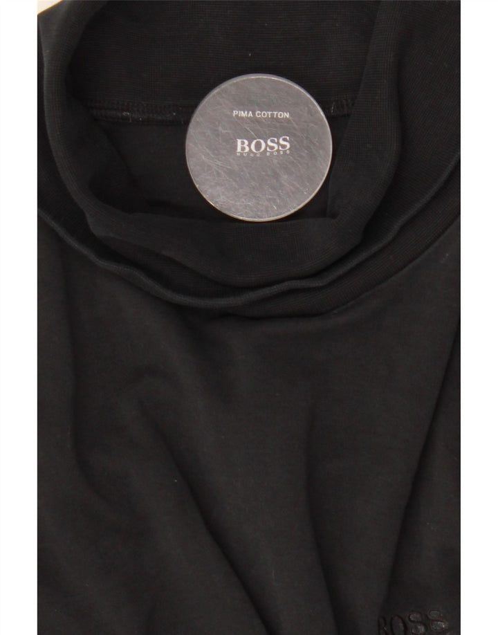 HUGO BOSS Herre Roll Neck Top Langærmet Medium Sort Bomuld
