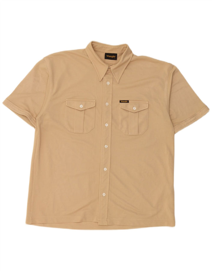 Wrangler Kortærmet Herreskjorte Stor Beige Polyester