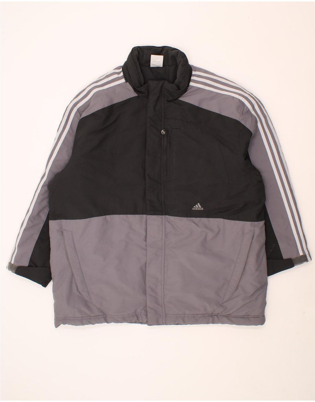 ADIDAS Mens Windbreaker Jacket UK 44 2XL Grey Colourblock Polyester Vintage Adidas and Second-Hand Adidas from Messina Hembry 
