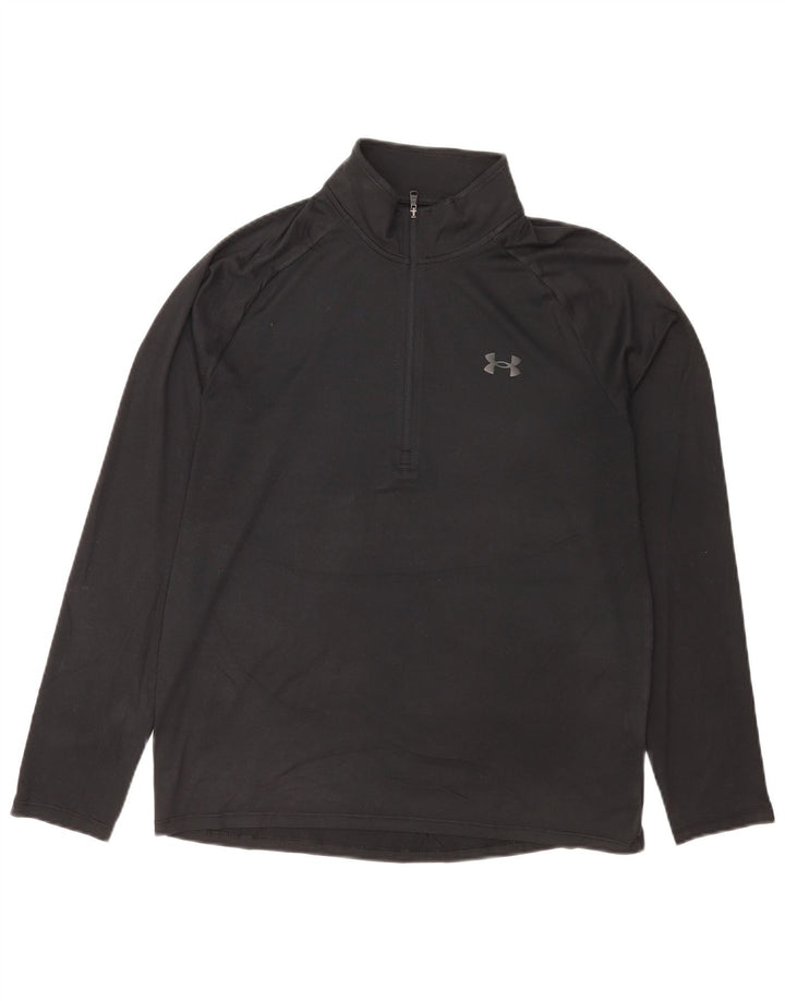 Under Armour Herre Zip Neck Pullover Træningsdragt Top Medium Sort