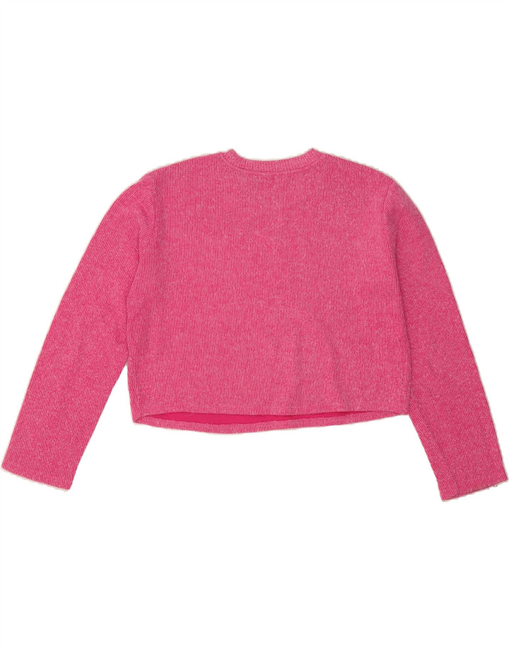 ZARA Womens Oversized Crop Crew Neck Jumper Sweater UK 14 Medium Pink Vintage Zara and Second-Hand Zara from Messina Hembry 