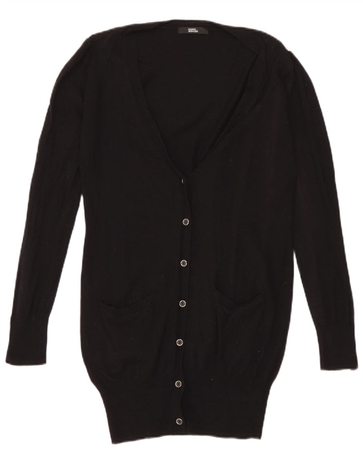 Marks & Spencer Womens Longline Cardigan Sweater UK 8 Small Black Viscose