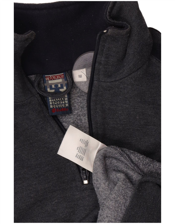 Lotto Herre Grafisk Zip Neck Sweatshirt Jumper Medium Grå Colourblock