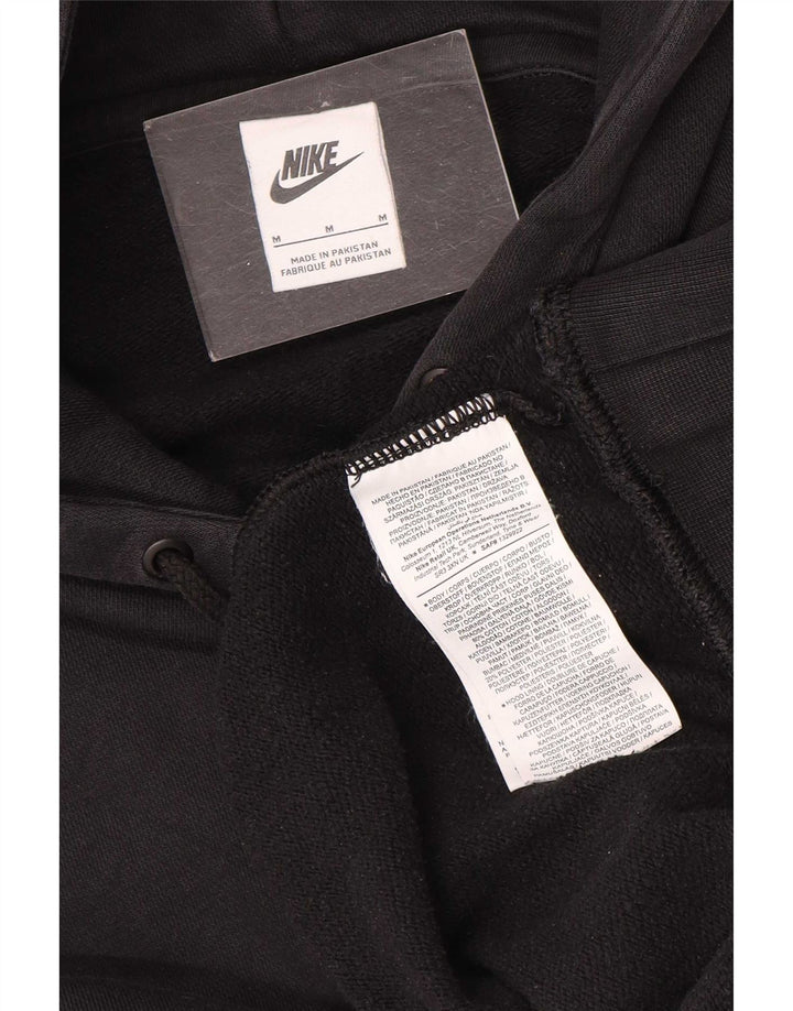 Nike Dame Oversized Hoodie Jumper UK 14 Medium Sort Bomuld