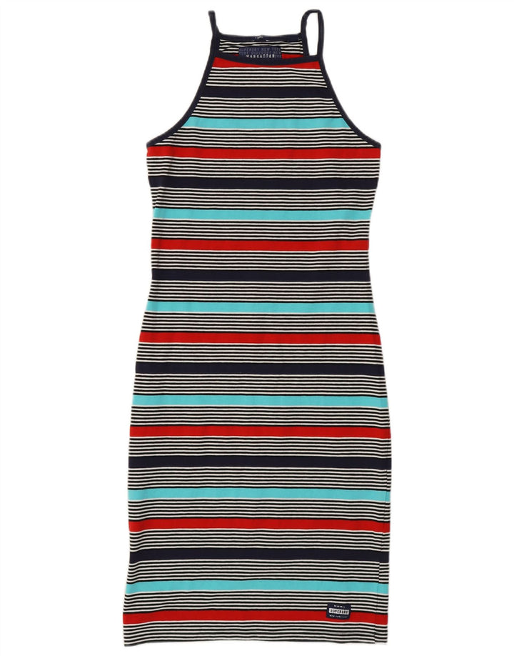 SUPERDRY Womens Manhattan T-Shirt Dress UK 6 XS Multicolored Striped