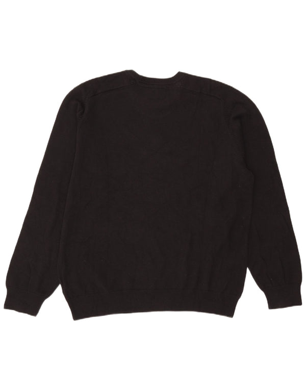 Farah Herre Modern Fit Jumper Sweater med rund hals 3XL sort bomuld