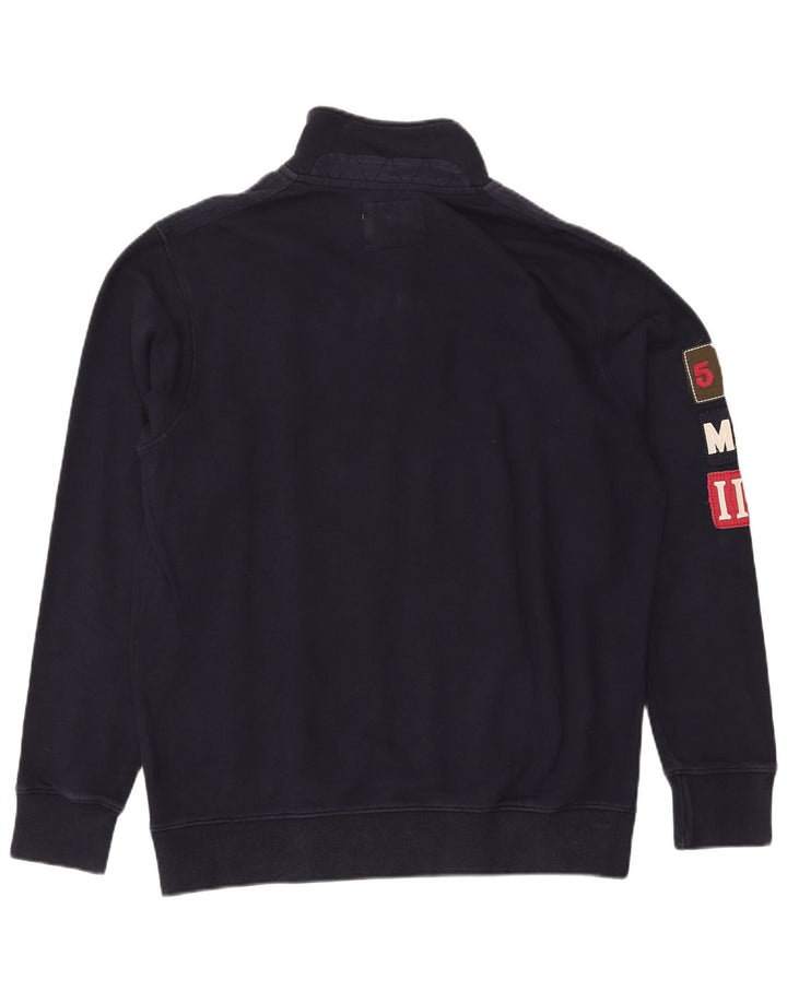 Aviazione Navale Herre Grafisk Button Neck Sweatshirt Jumper 3XL Navy Blue