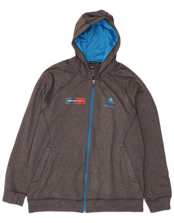 Adidas Herre Climawarm grafisk hættetrøje med lynlås XL Grå polyester