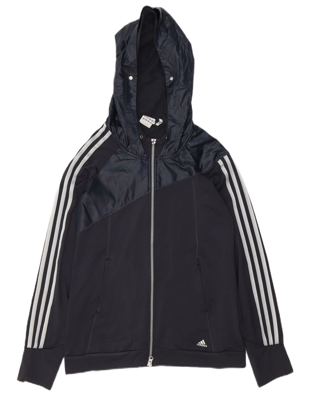 Adidas Dame Climalite Træningsdragt med hætte Topjakke UK 12 Medium Navy Blue
