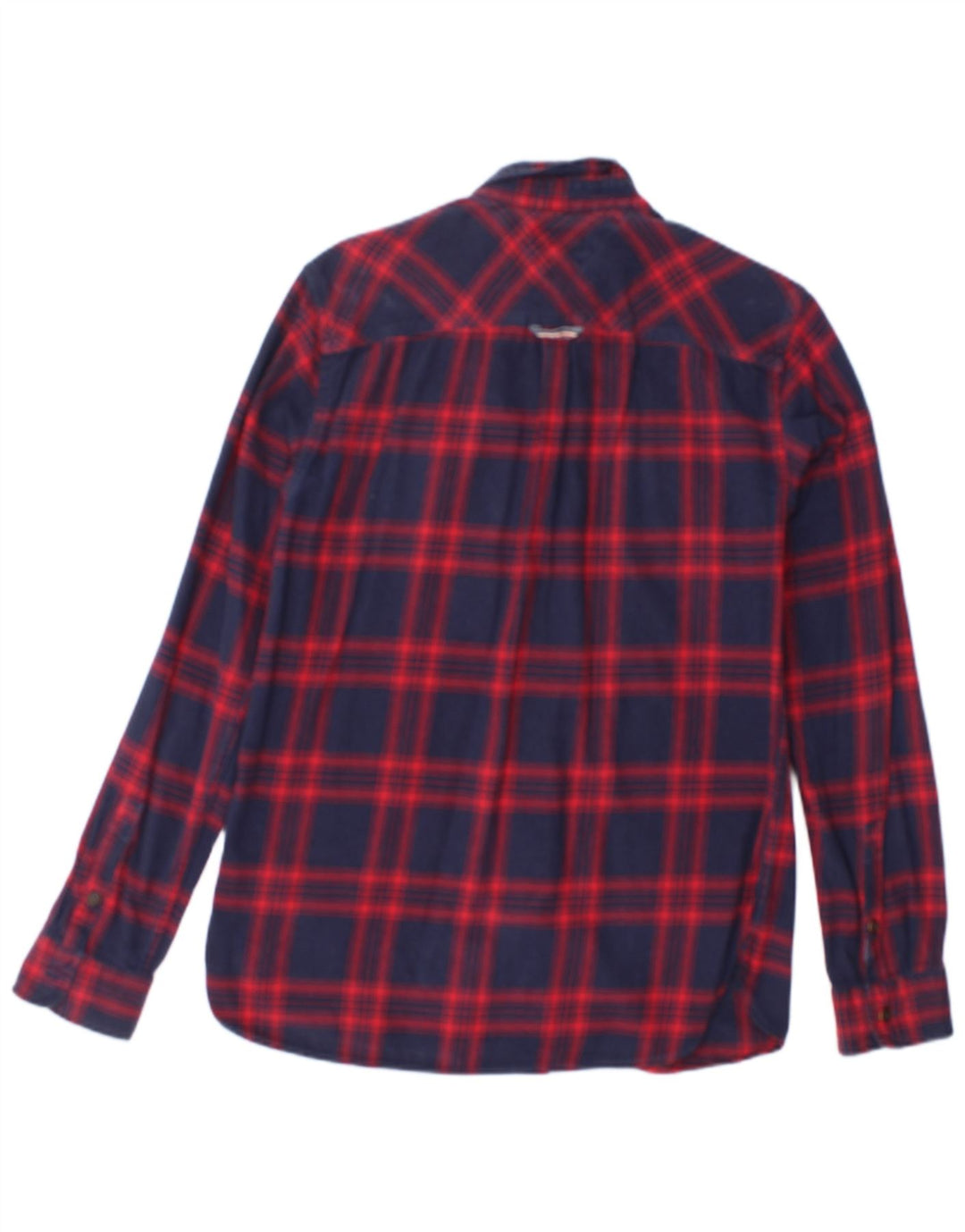 TOMMY HILFIGER Mens Flannel Shirt Medium Red Check Cotton