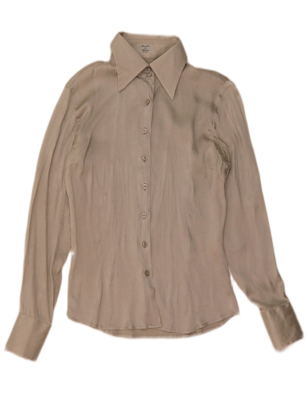 Vintage skjortebluse til kvinder UK 10 lille grå