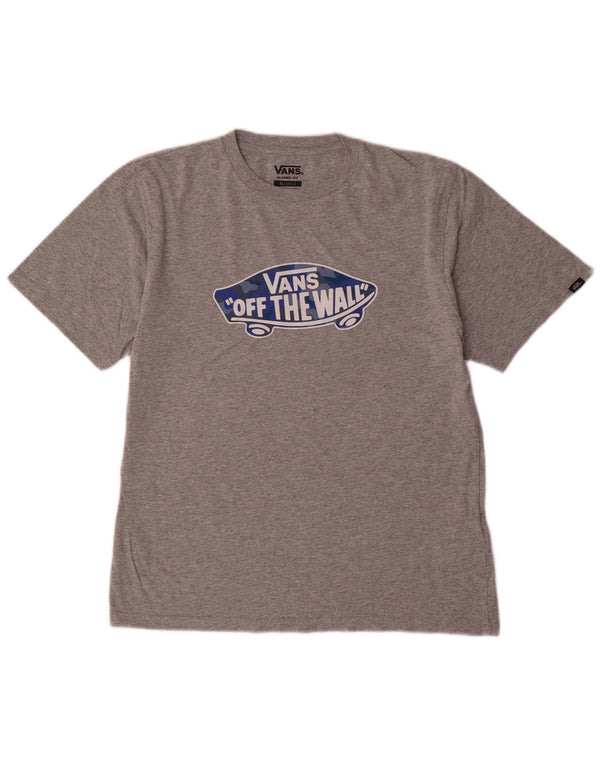 Vans Boys Classic Fit Grafisk T-shirt Top 14-15 år XL Grå Flecked