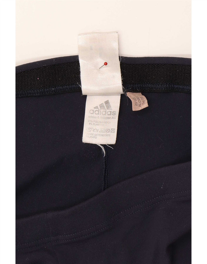 Adidas Dame Capri Træningsdragt Bukser UK 14 Medium Navy Blue Colourblock