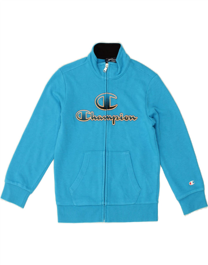 CHAMPION Boys Graphic Tracksuit Top Jacket 7-8 Years Small Blue Cotton Vintage Champion and Second-Hand Champion from Messina Hembry 