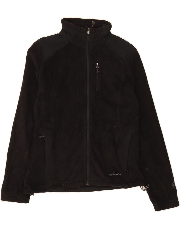 EDDIE BAUER Womens 1/4 Zip Fleece Jacket UK 14 Medium Black Polyester Vintage Eddie Bauer and Second-Hand Eddie Bauer from Messina Hembry 