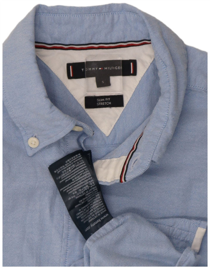 Tommy Hilfiger Herre Slim Fit skjorte lille blå bomuld