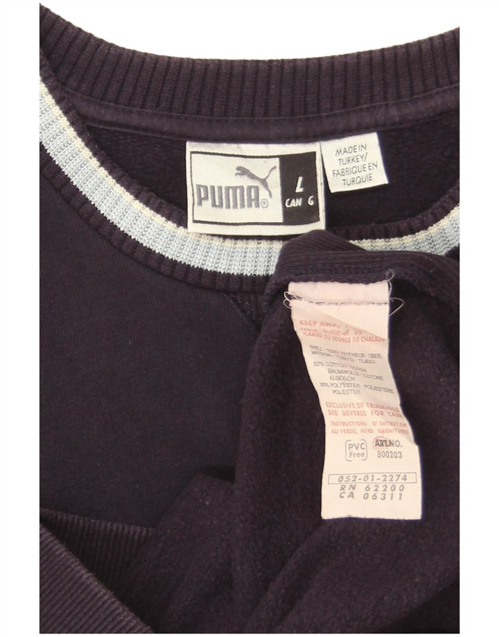Puma Herre Grafisk Sweatshirt Jumper Stor Marineblå Bomuld