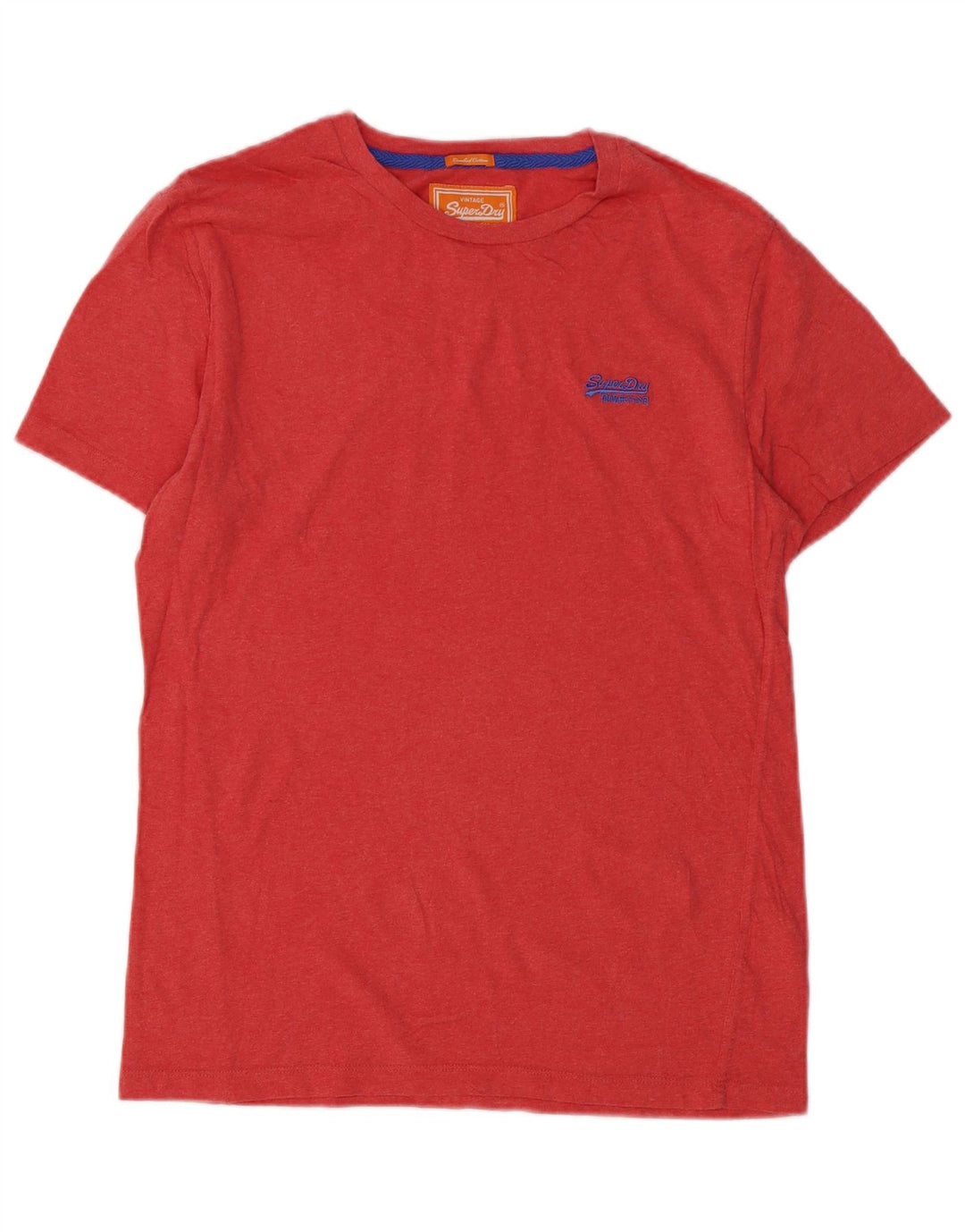 SUPERDRY Herre T-Shirt Top Stor Rød Bomuld