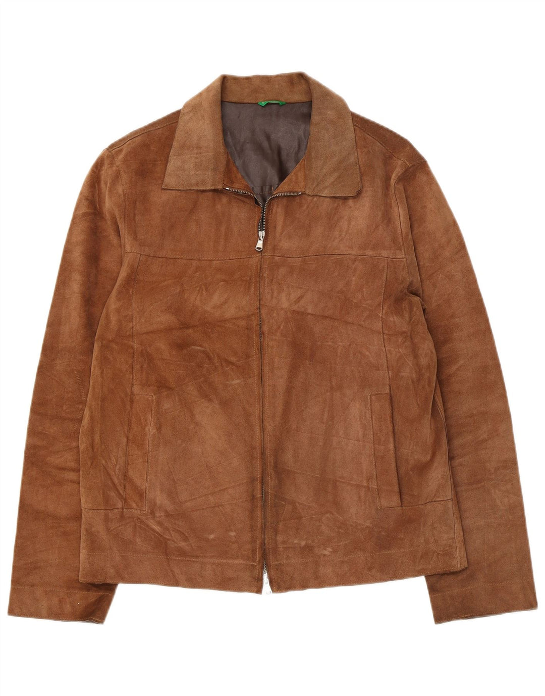 Benetton Herre ruskindsjakke UK 38 Medium Brown Læder