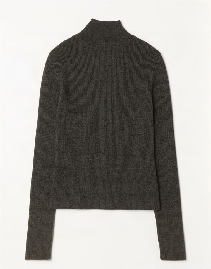 Zara Dame Turtle Neck Jumper Sweater UK 14 Large Khaki