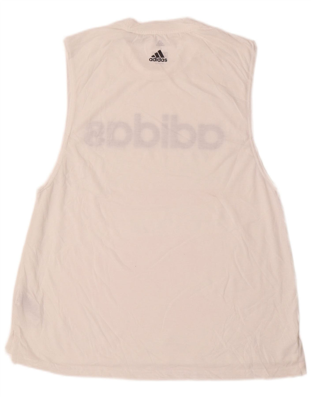 ADIDAS grafisk vest top til kvinder 16/18, stor hvid polyester