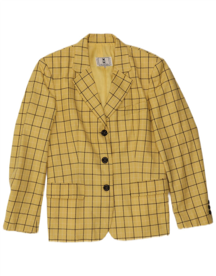 Oliver By Valentino Dame 3-knaps blazerjakke IT 46 Stor gul ternet
