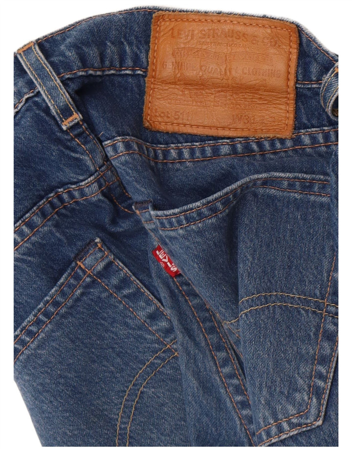 Levi's Womens 511 Distressed Slim Jeans W31 L32 Blå Bomuld