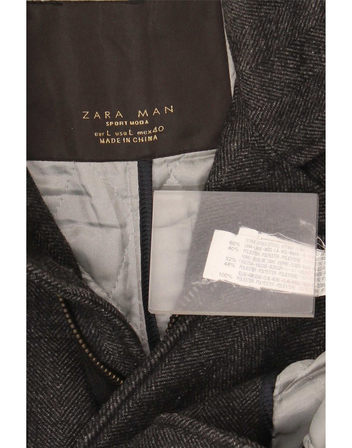 Zara Herre Utility Jacket UK 40 Large Grey Sildebensuld