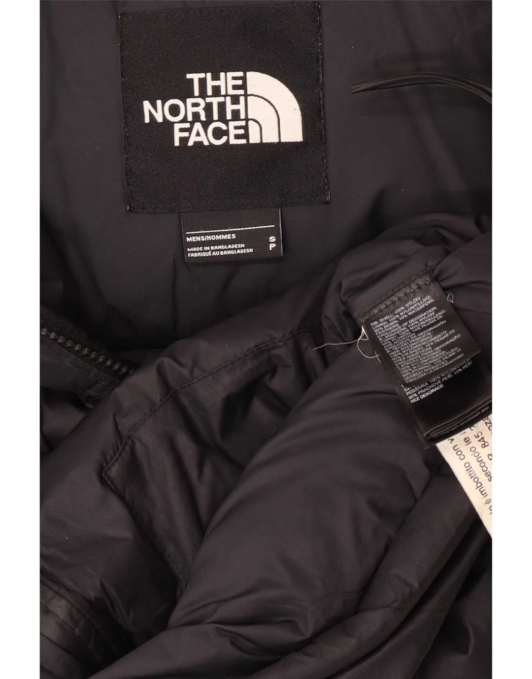 The North Face Herre hættepolstret jakke UK 36 Lille sort nylon