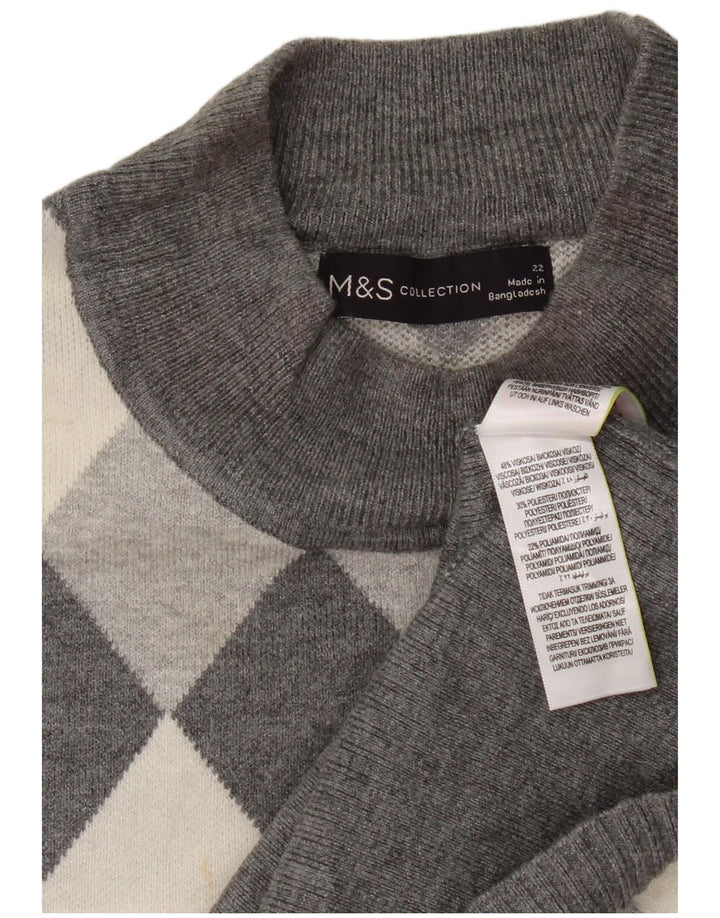 Marks & Spencer Dame Turtle Neck Jumper Sweater UK 22 3XL Grå
